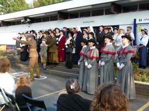 Rememberance ceremony in front of Congleton station